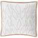 Flames Silk Pillow in Grey / Orange