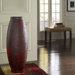 Embossed Red Round Floor Vase