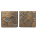 Metal Signatures Map Tumbled Stone 4" x 4" Decorative Tile in Aged Bronze (Set of 2)