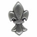 Massalia 1" x 1" Decorative Fleur De Lis Button in Pewter