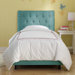 Tufted Micro-Suede Youth Bed in Azure