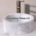14" Circular Vessel Sink in Cafe Blanc Travertine