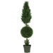 60" Cypress Ball and Silk Cone Tree in Green