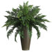 Silk Ruffle Fern Plant with Decorative Vase