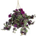 Silk Morning Glory Plant with Hanging Basket in Purple