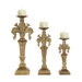 Composite Wood Imperial Iris Candlesticks (Set of 3)