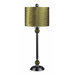 Metal Buffet Lamp with Pleated Shade in Green
