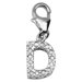 14K White Gold Diamond Initial D Charm