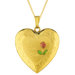 Heart Shaped Locket with Rose in Gold