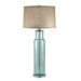 Recycled Glass Cylindrical Table Lamp in Blue