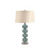 Glass Hand Blown Aqua Ball Orb Table Lamp