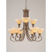 Curl 9 Up Light Chandelier with Crystal Glass Shade
