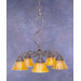 Jazz 5 Light  Chandelier with Tiger Glass Shade