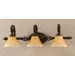 Elegant&eacute; 3 Light Bath Bar with 7" Amber Crystal Glass