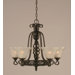 Elegant&eacute; 5 Light Up Chandelier with Crystal Glass