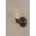 One Light Wall Sconce with Frosted Crystal Glass in Black Copper