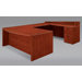 Fairplex Bow Front U Executive Desk with 24" Corner Credenza
