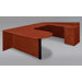 Fairplex Right Executive Corner Peninsula / Bullet U Desk with Grommet Holes and Wire Management