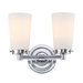 Madison Two Light Bath Vanity in Chrome