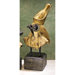 Ancient Egypt God Horus Sculpture in Faux Gold Leaf and Basalt