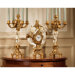 The Cherub's 3-Piece Harvest Clock and Candelabra Set in Ivory and Antiqued Faux Gold
