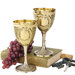 The King's Royal Chalice Embossed Brass Goblet (Set of 2)