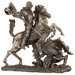 St. George Slaying the Dragon Sculpture in Faux Bronze