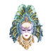 Maidens of Mardi Peacock Princess Gras Wall Mask Sculpture