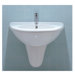 China U-Shaped Wall Mount Half Pedestal Sink in White