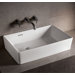 Isabella Rectangular Vessel Sink with Overflow and Offset Center Drain in White