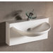 Isabella Wall Mount Bathroom Sink with U-shaped bowl and Integral Rear Center Drain in White