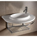 Isabella Large Wall Mount Rectangular Bowl Bathroom Sink with Chrome Shelf and Towel Bar in White