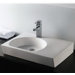 Isabella Rectangular Above Mount Bathroom Sink with Integrated U-Shaped Bowl in White