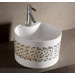 Isabella Decorative Tile Round Vessel Sink with Center Drain in White