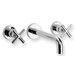 Luxe Wall Mounted Bathroom Faucet with Double Cross Handles