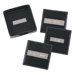 3" Engraved Plate Square Coasters in Black