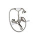 Exposed Wall Mounted Volume Control Clawfoot Tub Faucet with Porcelain Lever Handle