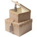 Legacy Square Gift Boxes with Braid , Tassel and Button Knot (Set of 2)