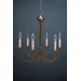 Chandelier 6 Light Candelabra Sockets J-Arms Hanging Chandelier
