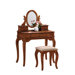Bobkona Rylan Vanity Set in Walnut