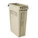 Slim Jim Rectangular Receptacle with Venting Channels, 23 Gal