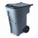 Brute Rollout Heavy-Duty Waste Square Container, 65 Gal