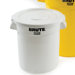 Vented Round Brute Flat Top Lid in White
