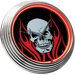Flaming Skull Neon Clock