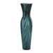 Tall Peacock Feather Vase in Multi-Colored Blue