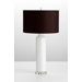 Dominique Table Lamp in White Glaze and Brown