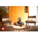 Signature Urban Denim Round Dog Bed in Medieval Blue / Mandarin
