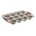 Gourmet Bakeware 12 Cup Muffin Pan with Silicone Grips
