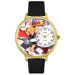 Unisex Waitress Black Skin Leather and Goldtone Watch in Gold