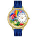 Unisex Hot Air Balloons Royal Blue Leather and Goldtone Watch in Gold